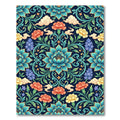 Ornate Teal Floral Blossom Cloud Tapestry Rug