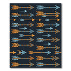 Orange and Blue Feathered Arrow Boho Rug