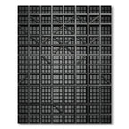 Gray Industrial Grid Structure Rug