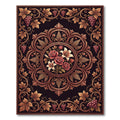 Ornate Rose Lily Grapes Medallion Rug