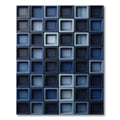 Modern Navy Blue Grid Monochromatic Tile Rug