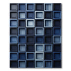 Modern Navy Blue Grid Monochromatic Tile Rug