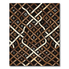 Earthy Tones Woven Abstract Line Art Rug