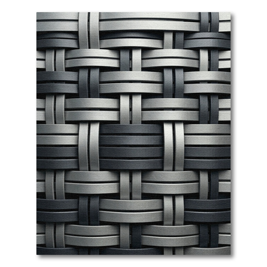 Modern Metallic Charcoal Interwoven Weave Rug