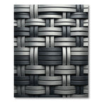 Modern Metallic Charcoal Interwoven Weave Rug