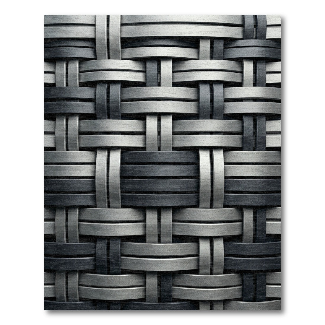 Modern Metallic Charcoal Interwoven Weave Rug