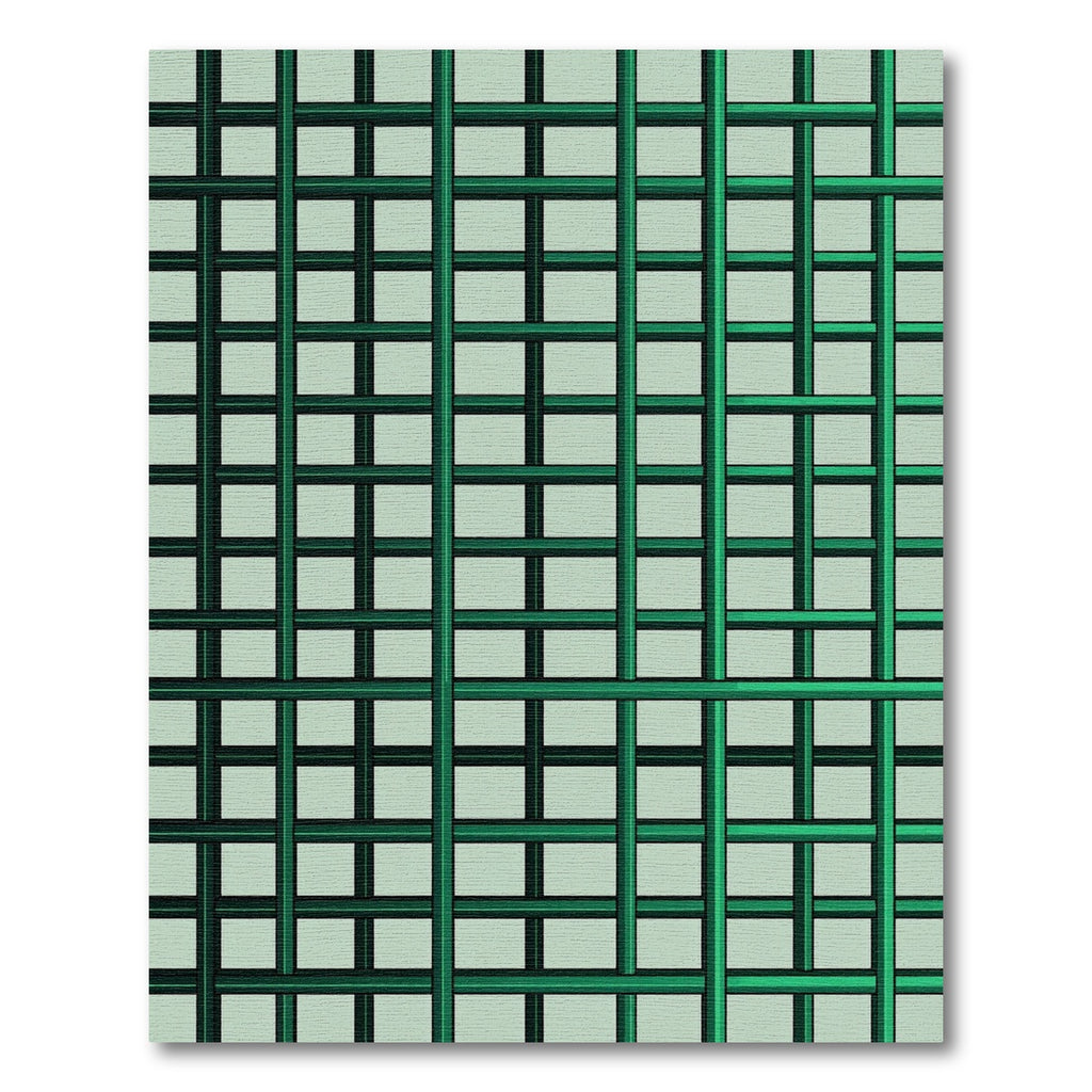 Emerald Green Intersecting Grid Rug
