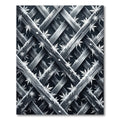 Frosted Charcoal Geometric Snowflake Grid Rug