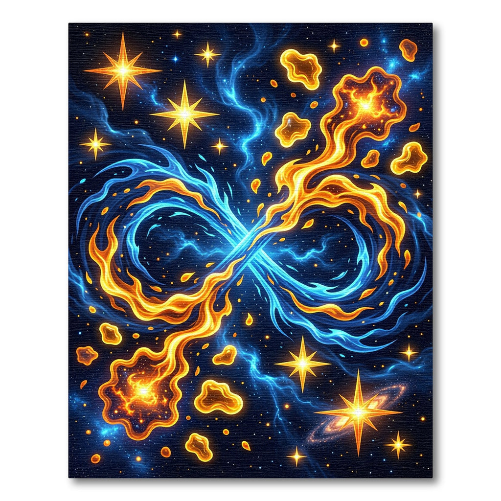 Cosmic Infinity Fire and Ice Galaxy Rug