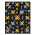 Black Golden Ethnic Geometric Tribal Rug