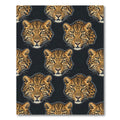 Golden Leopard Head All Over Print Rug