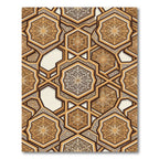 Golden Geometric Hexagon Mandala Tile Rug