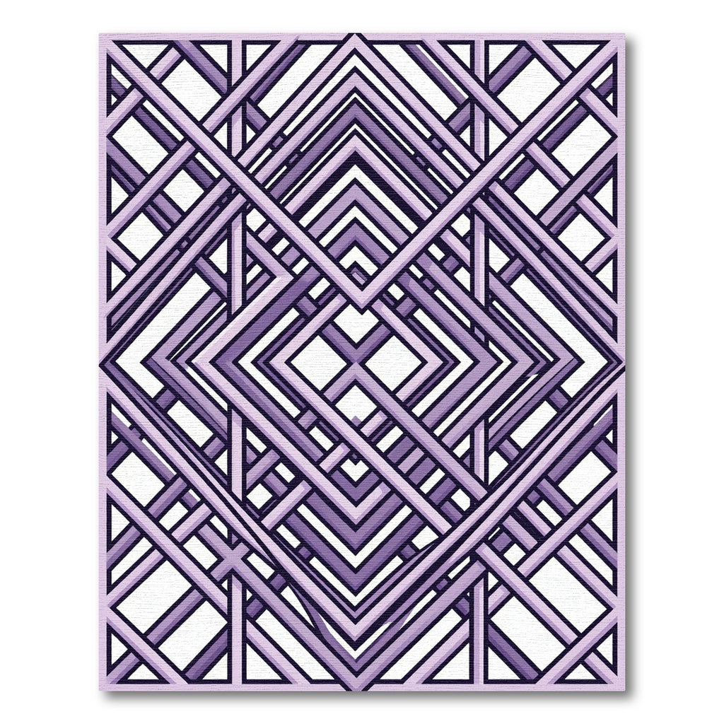 Geometric Lavender Interlocking Diamond Weave Rug