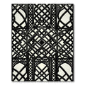 Black Geometric Gothic Lattice Trellis Rug