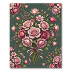 Romantic Pink Rose Bouquet Illustration Rug