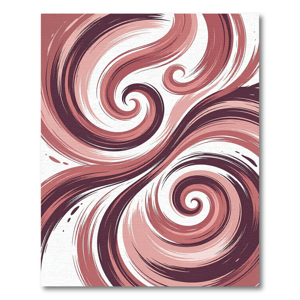Earthy Rose Abstract Swirling Wave Rug