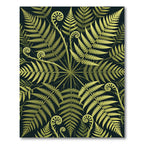 Lush Verdant Fern Botanical Symmetry Rug