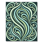 Elegant Sage Seafoam Flowing Swirls Rug