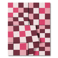 Crimson Pink Checkerboard Geometric Rug