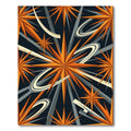 Celestial Mid-Century Orange Starburst Space Rug