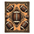 Vintage Football Ornate Golden Filigree Art Rug