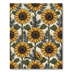 Sunny Yellow Sunflower Botanical Garden Rug