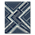 Navajo Blue Geo Stripes Composition Rug