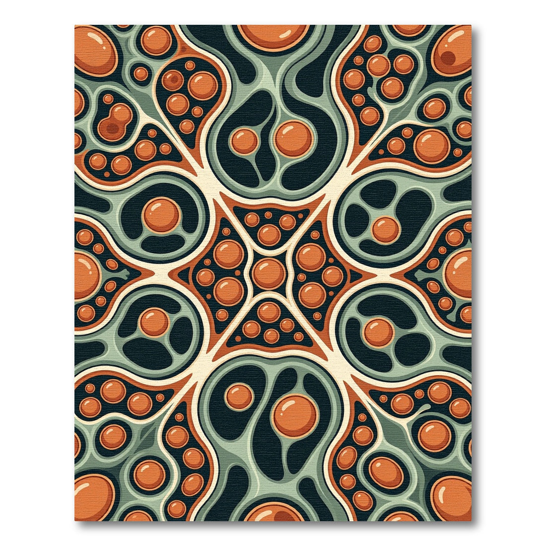 Abstract Organic Sphere Clay Green Art Rug