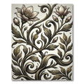 Ornate Bronze Floral Vine Swirl Rug