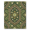 Emerald Green Floral Medallion Garden Rug