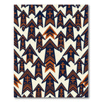 Navy Blue and Burnt Orange Arrows Rug