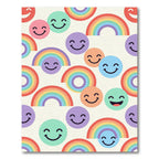 Cheerful Rainbow and Happy Face Composition Rug