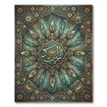 Arched Peacock Feather Gold Floral Medallion Rug