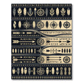 Navajo Feathers Compass Arrows Rug