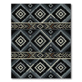 Tribal Diamond Black Gray Cream Rug