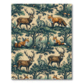 Whimsical Woodland Creature Forest Tapestry Rug