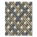 Neutral Gray Tan Woven Lattice Rug