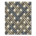 Neutral Gray Tan Woven Lattice Rug