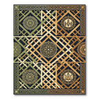 Earthy Geometric Medallion Intersecting Lines Rug