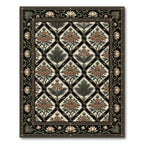 Traditional Tan Rose Garden Medallion Rug