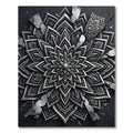 Monochromatic Intricate Mandala Fractured Design Rug