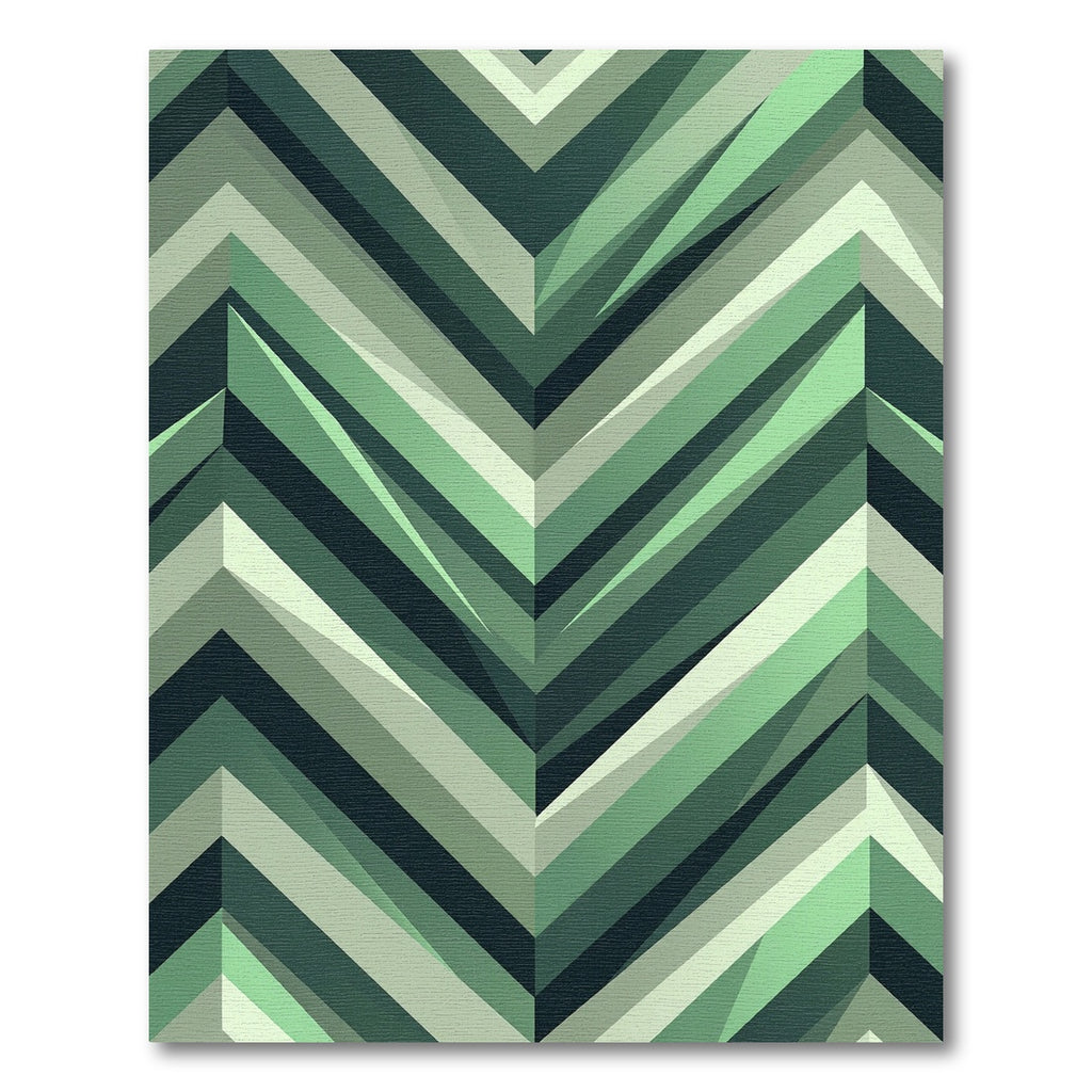 Modern Chevron Geometric Sage Green Rug