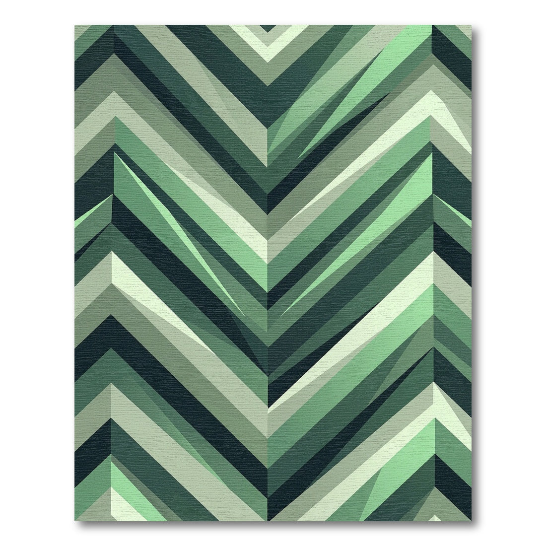 Modern Chevron Geometric Sage Green Rug