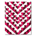 Pink And Burgundy Hearts Chevron Rug