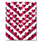 Pink And Burgundy Hearts Chevron Rug
