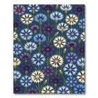 Cornflower Blue Purple Cream Garden Rug