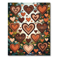 Earthy Baked Clay Hearts Collage Rug