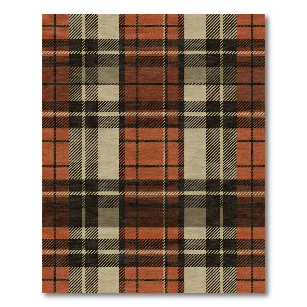 Rustic Autumn Plaid Checkered Terracotta Rug