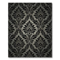 Black and Gray Damask Floral Rug