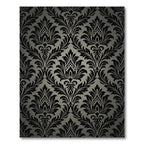 Black and Gray Damask Floral Rug